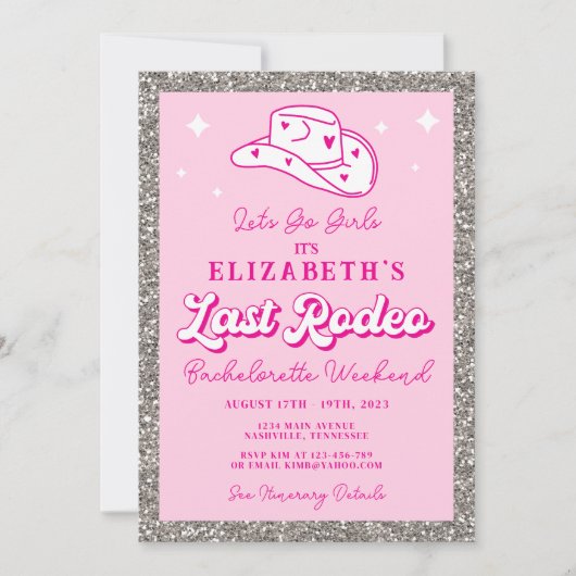 Laatste Rodeo Cowgirl Vrijgezellenfeest Kaart (Voorkant)