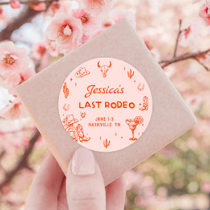 Laatste Rodeo Cowgirl Vrijgezellenfeest Ronde Sticker