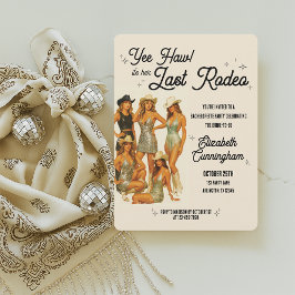 Laatste Rodeo Cowgirl vrijgezellenfeest uitnodigin Kaart
