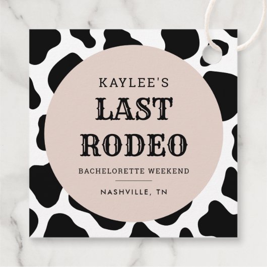 Laatste Rodeo Cowgirl Vrijgezellenfeest Weekend Fe Bedankjes Labels (Achterkant)