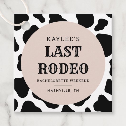 Laatste Rodeo Cowgirl Vrijgezellenfeest Weekend Fe Bedankjes Labels (Voorkant)