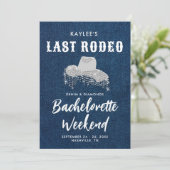 Laatste Rodeo Denim Diamonds Cowgirl Pet Bachelore Kaart (Staand voorkant)