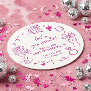 Laatste Rodeo Disco Cowgirl Afscheidspartij voor d Ronde Kartonnen Onderzetter