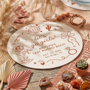 Laatste Rodeo Disco Cowgirl Afscheidspartij voor e Ronde Kartonnen Onderzetter