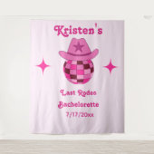 Laatste Rodeo Disco Cowgirl Bachelorette Achtergro Wandkleed (Voorkant)