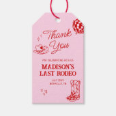 Laatste Rodeo Disco Cowgirl Bachelorette Cadeaulabel (Voorkant)