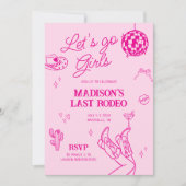 Laatste Rodeo Disco Cowgirl Bachelorette Kaart (Voorkant)