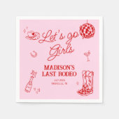 Laatste Rodeo Disco Cowgirl Bachelorette Servet (Voorkant)