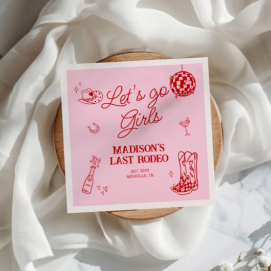 Laatste Rodeo Disco Cowgirl Bachelorette Servet