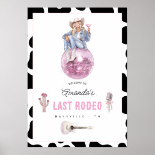 Laatste Rodeo Disco Cowgirl Bachelorette Welkom Poster