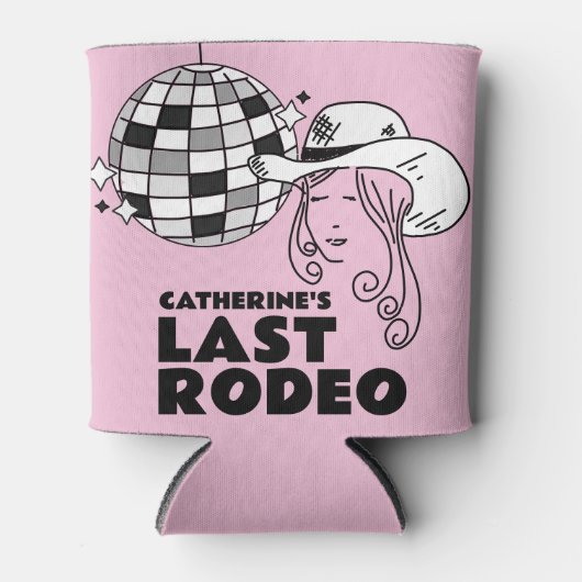 Laatste Rodeo Disco Cowgirl vrijgezellenfeest Blikjeskoeler (Voorkant)