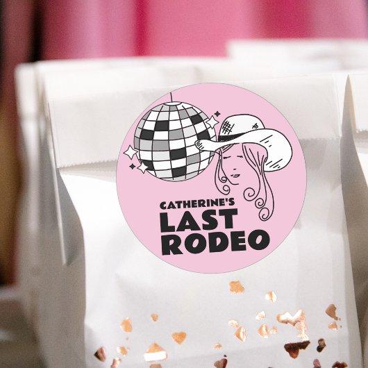 Laatste Rodeo Disco Cowgirl vrijgezellenfeest Ronde Sticker