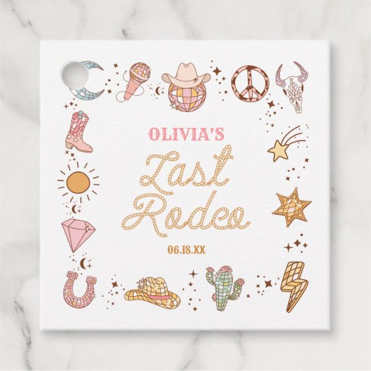 Laatste Rodeo Disco Cowgirl Vrijgezellenweekend Bedankjes Labels (Voorkant)