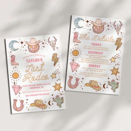 Laatste Rodeo Disco Cowgirl vrijgezellenweekend Kaart
