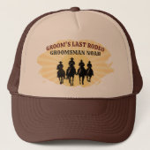 Laatste Rodeo Groomsman Aangepaste naam Cowboy Sun Trucker Pet (Voorkant)