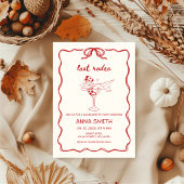 Laatste Rodeo handgetekende Cowgirl Red Bacheloret Kaart