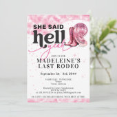 Laatste Rodeo Hell Yeah Cowgirl Bachelorette reisr Kaart (Staand voorkant)