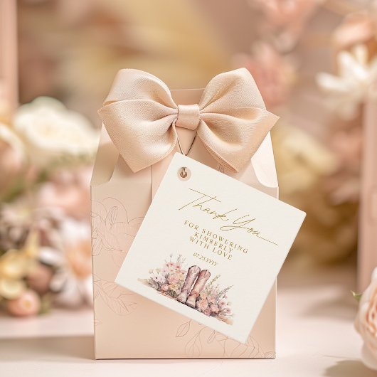Laatste Rodeo Laarzen Bloemenkowgirl Bruidsmeisjes Bedankjes Labels