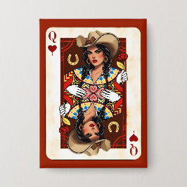 Laatste Rodeo Midwest Queen of Hearts Kaart Button