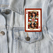 Laatste Rodeo Midwest Queen of Hearts Kaart Button (Insitu)