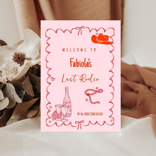 Laatste Rodeo Narshiville Bachelorette Welkom teke Reclamebord Met Voetstuk