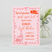 Laatste rodeo Nashville Bachelorette Weekend Party Kaart (Staand voorkant)