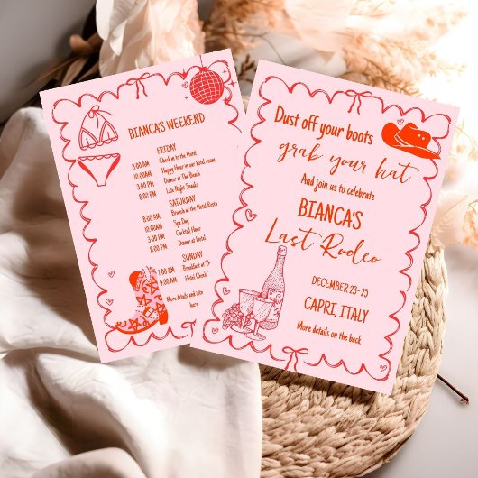 Laatste rodeo Nashville Bachelorette Weekend Party Kaart