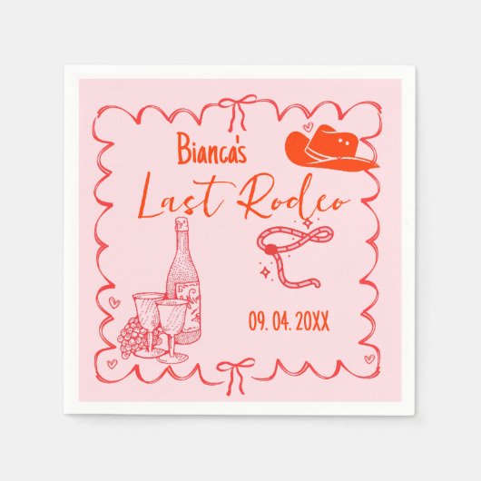 Laatste Rodeo Nashville Bachelorette Weekend Party Servet (Voorkant)