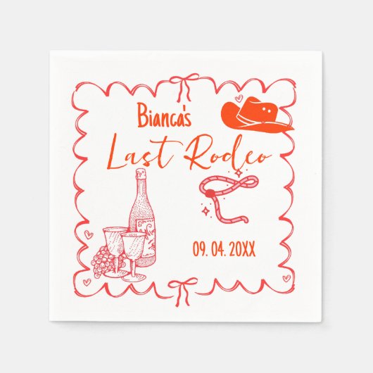 Laatste Rodeo Nashville Bachelorette Weekend Party Servet (Voorkant)