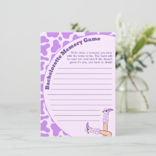 Laatste Rodeo Paarse Cowgirl Bachelorette Memory G Informatiekaartje