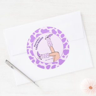 Laatste Rodeo Paarse Cowgirl Bruidsdouche Feestje Ronde Sticker