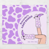 Laatste Rodeo Paarse Cowgirl Bruidsfeest Borrelpar Sparkling Wijnetiket (Enkel label)