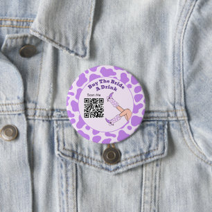 Laatste Rodeo Paarse Cowgirl Traktatie De Bruid Op Ronde Button 7,6 Cm