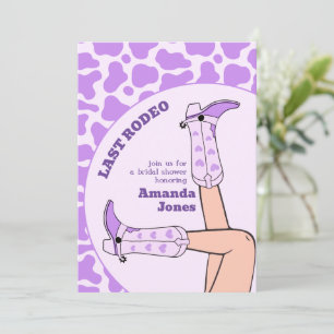 Laatste Rodeo Paarse Cowgirl Vrijgezellenfeest Par Kaart