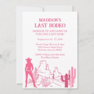 Laatste Rodeo Pink Bachelorette Party Weekend Kaart