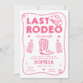 Laatste Rodeo Pink Bachelorette Weekendfeest Kaart (Voorkant)