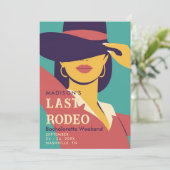 Laatste Rodeo Retro Poster 70s Meidenavond Kaart (Staand voorkant)