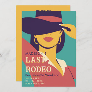Laatste Rodeo Retro Poster 70s vrijgezellenweekend Kaart
