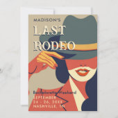 Laatste Rodeo Retro Poster Art Bachelorette Weeken Kaart (Voorkant)