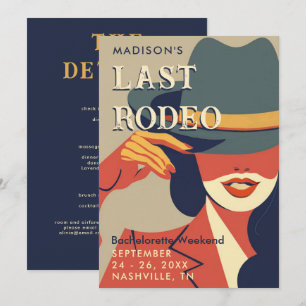 Laatste Rodeo Retro Poster Art Bachelorette Weeken Kaart