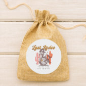 Laatste Rodeo Retro Roze Cowgirl Vrijgezellenfeest Ronde Sticker