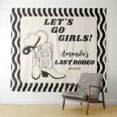 Laatste Rodeo Retro Western Meidenavondfeest Wandkleed (In Situ (horizontaal))