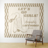 Laatste Rodeo Retro Western Meidenavondfeest Wandkleed (In Situ (horizontaal))