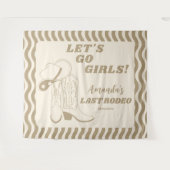 Laatste Rodeo Retro Western Meidenavondfeest Wandkleed (Voorkant (horizontaal))