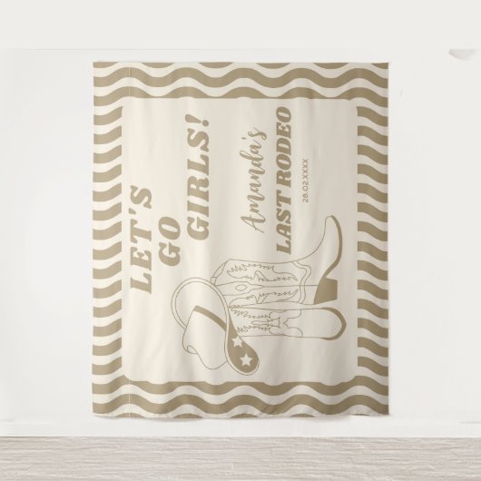 Laatste Rodeo Retro Western Meidenavondfeest Wandkleed (Voorkant)