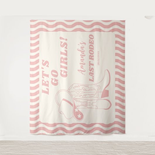 Laatste Rodeo Retro Western Meidenavondfeest Wandkleed (Voorkant)