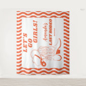 Laatste Rodeo Retro Western Meidenavondfeest Wandkleed (Voorkant)