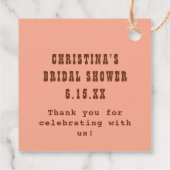 Laatste Rodeo Retro Western Sweet Hart Bruiloft Fe Bedankjes Labels (Achterkant)