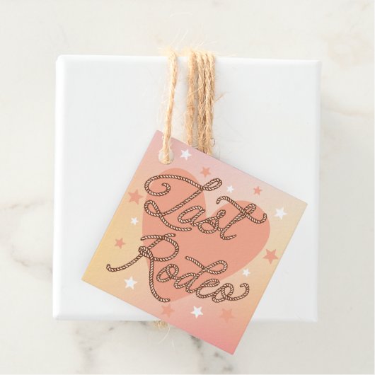 Laatste Rodeo Retro Western Sweet Heart Vrijgezell Bedankjes Labels (In situ)