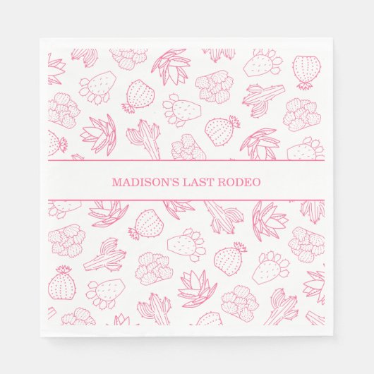 Laatste Rodeo Roze Bachelorette Party Papier serve Servet (Voorkant)